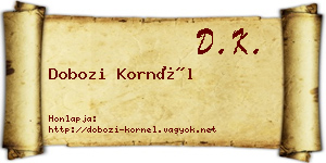 Dobozi Kornél névjegykártya