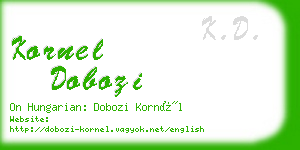 kornel dobozi business card